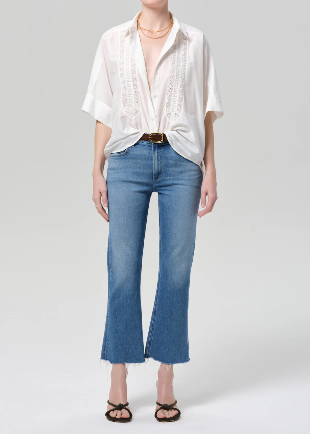 Claire Shirt With Lace in White - Image 6