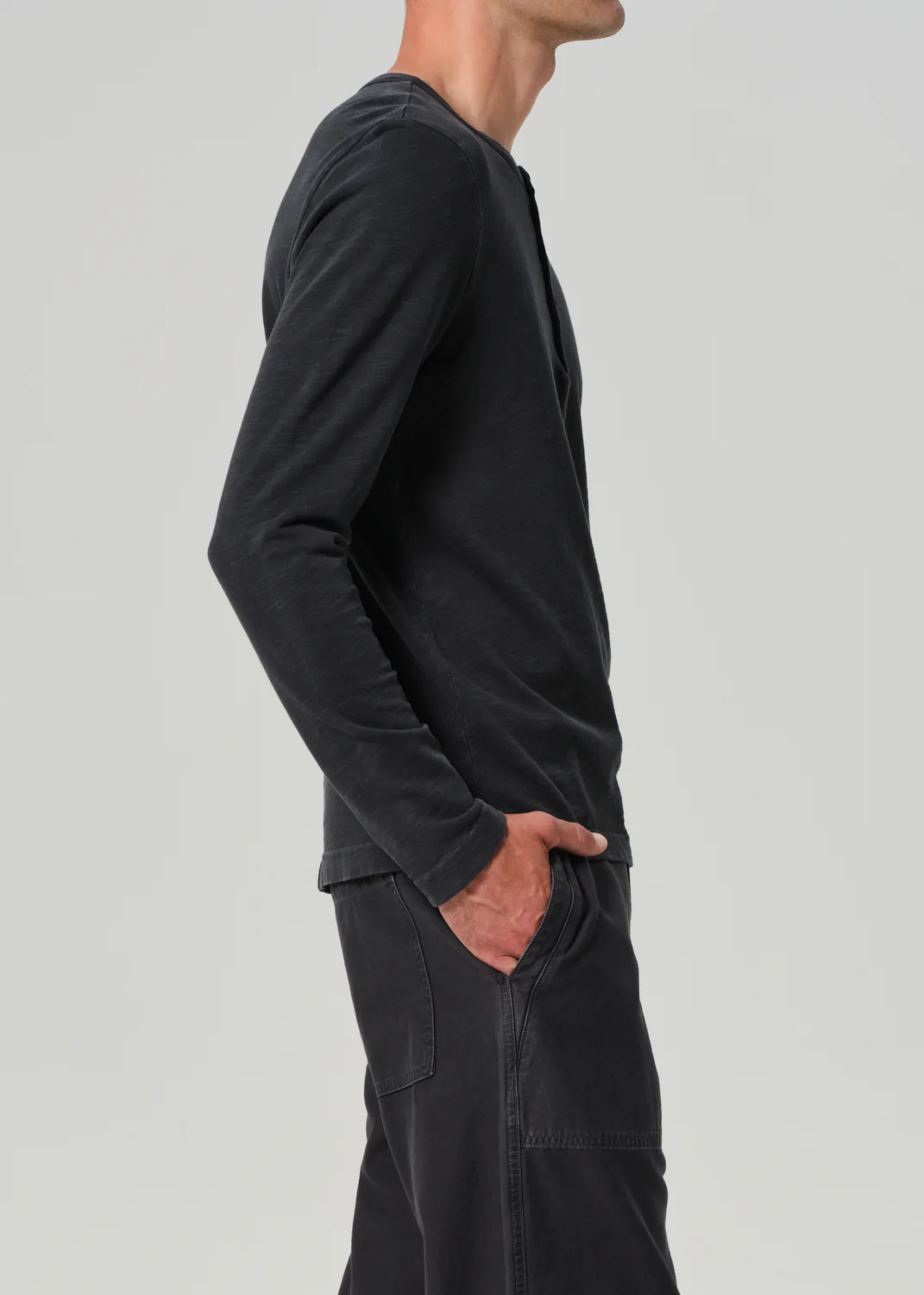 Classic Henley in Washed Black - Image 4