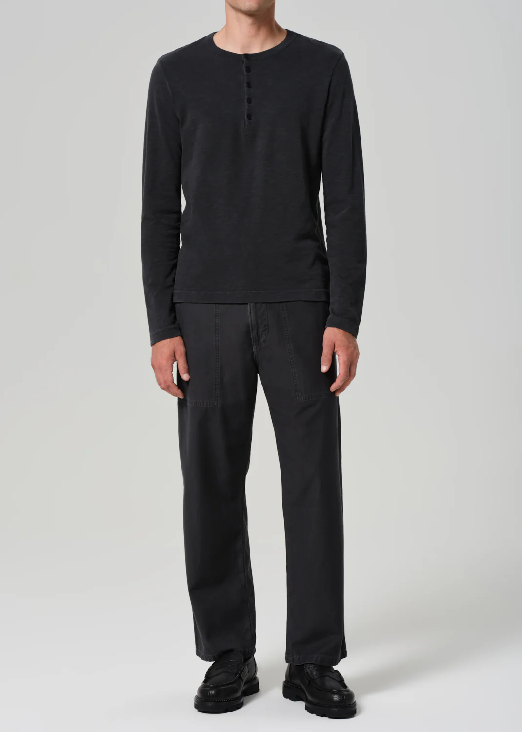 Classic Henley in Washed Black - Image 6