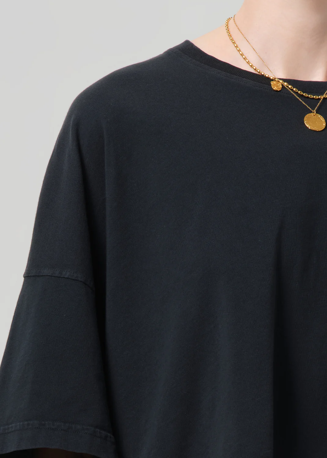 Crop Cape Tee in Washed Black - Image 4