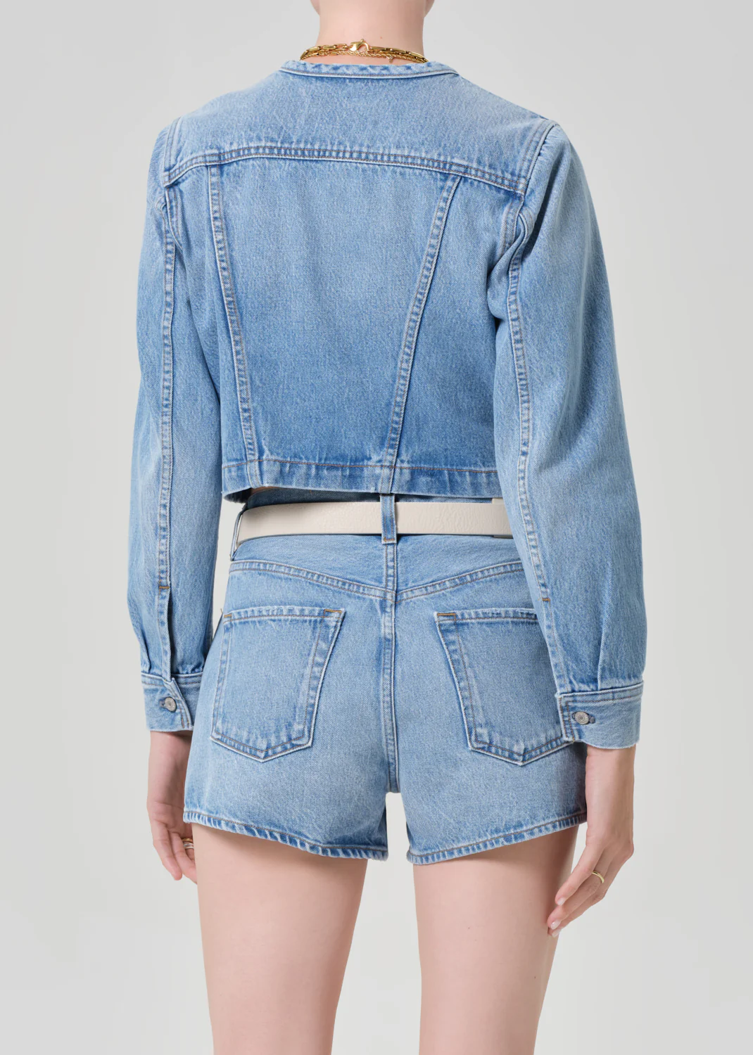 Devin Collarless Jacket in Cecil - Image 2