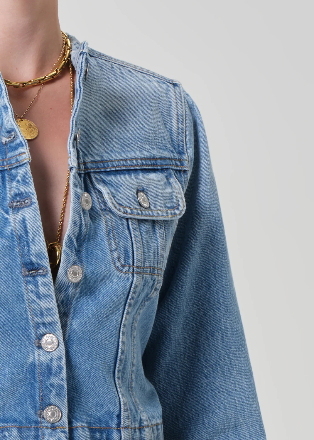 Devin Collarless Jacket in Cecil - Image 4