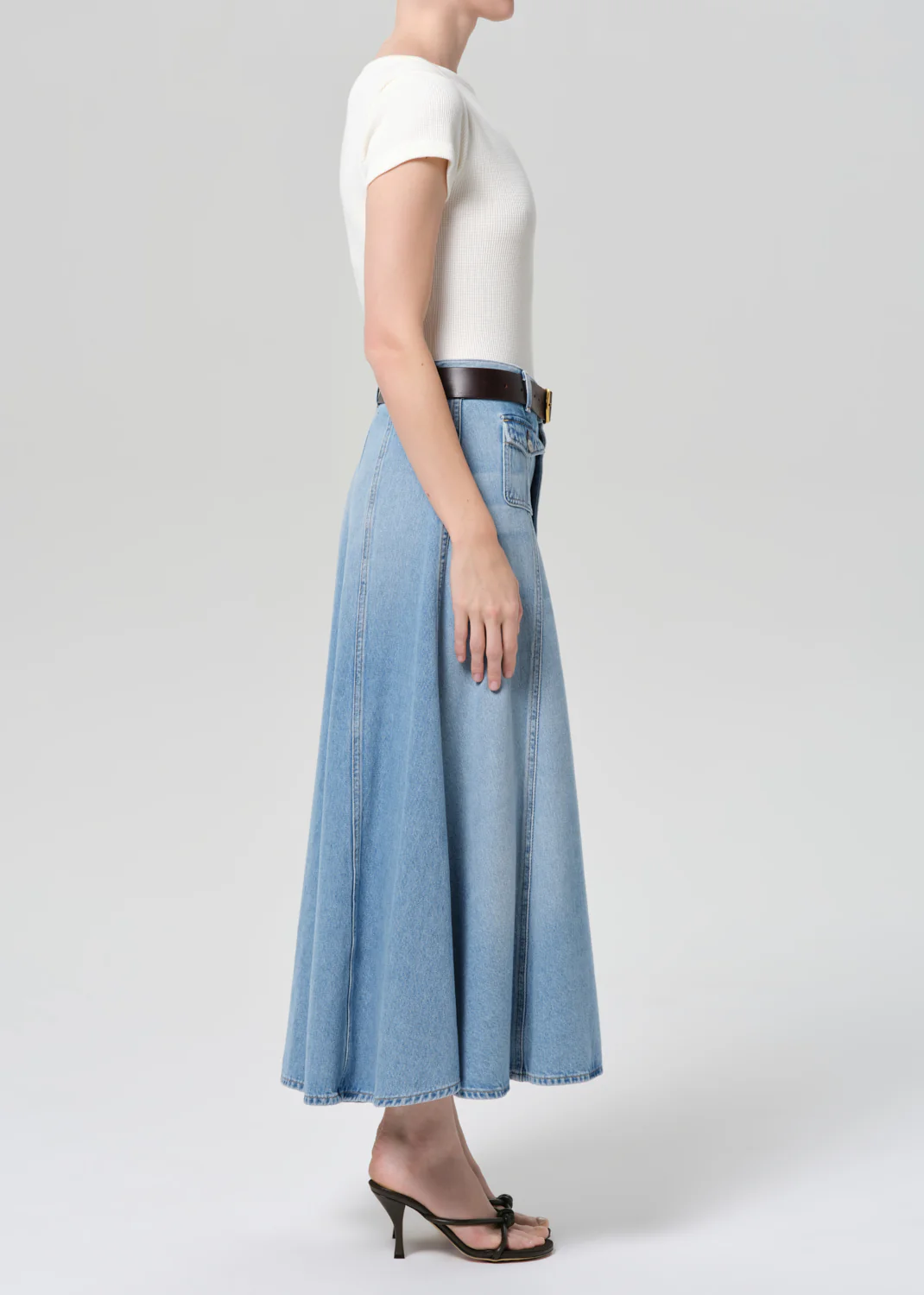 Devin Patch Pocket Maxi Skirt in Vienne - Image 3