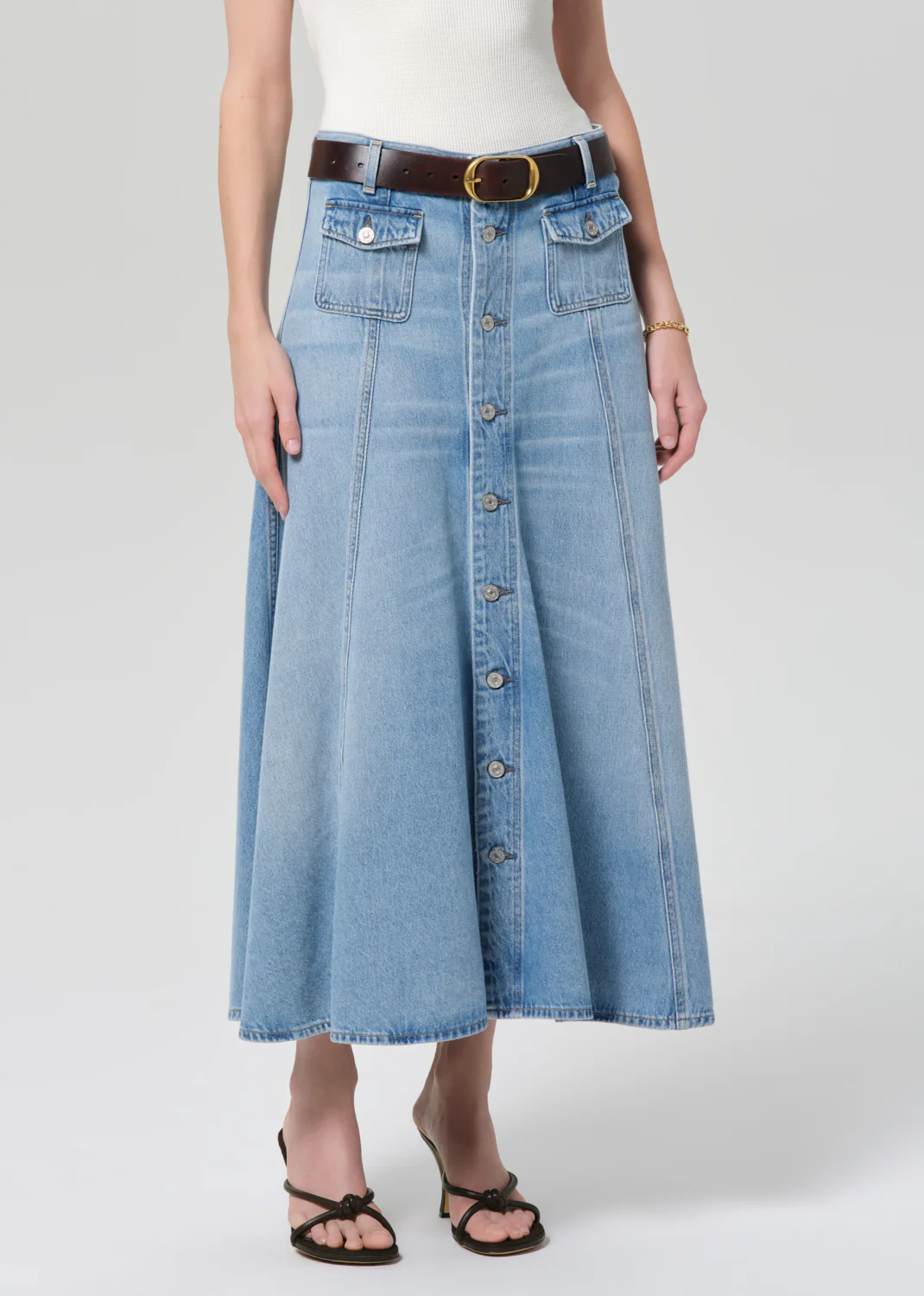 Devin Patch Pocket Maxi Skirt in Vienne - Image 4