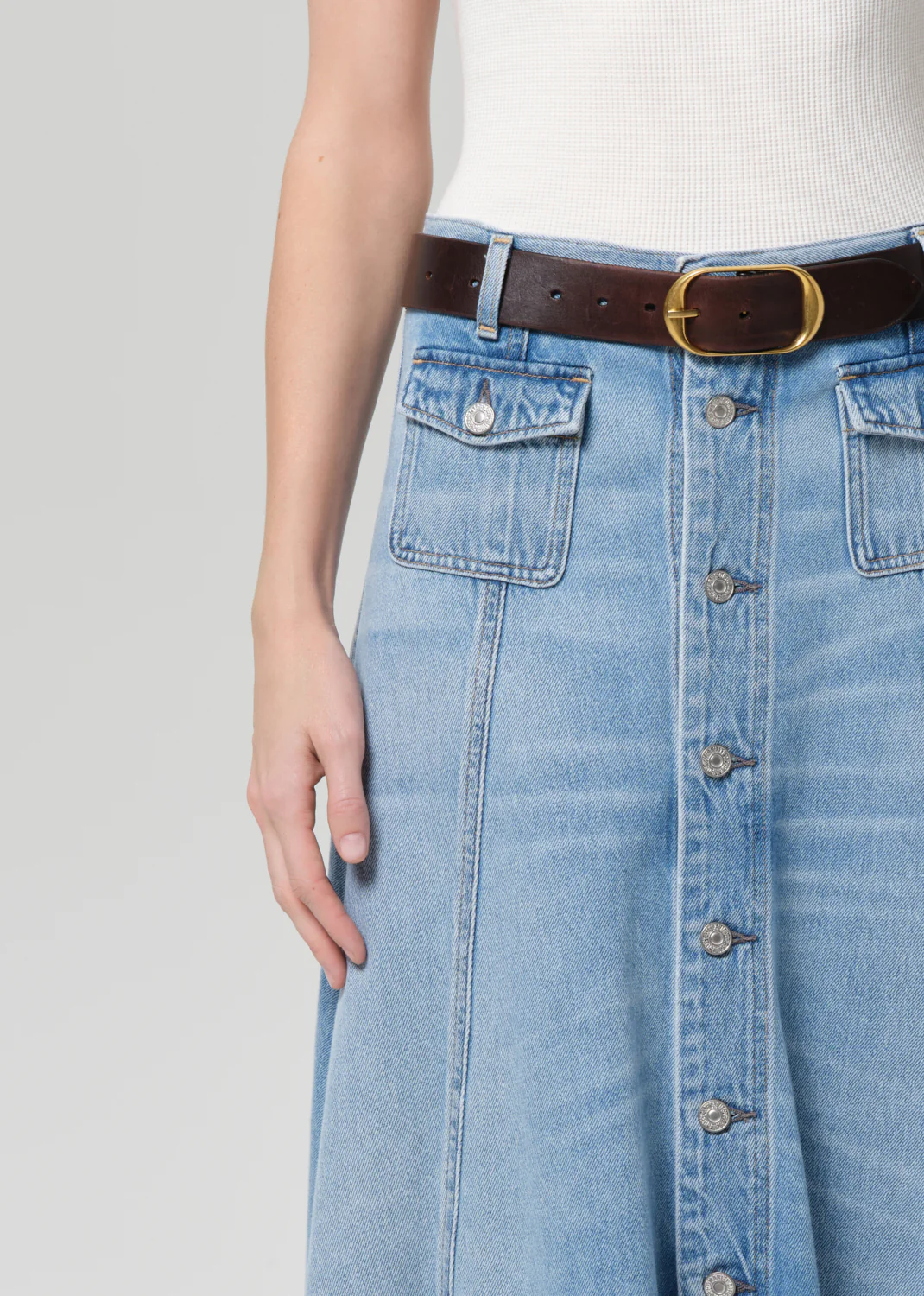 Devin Patch Pocket Maxi Skirt in Vienne - Image 5