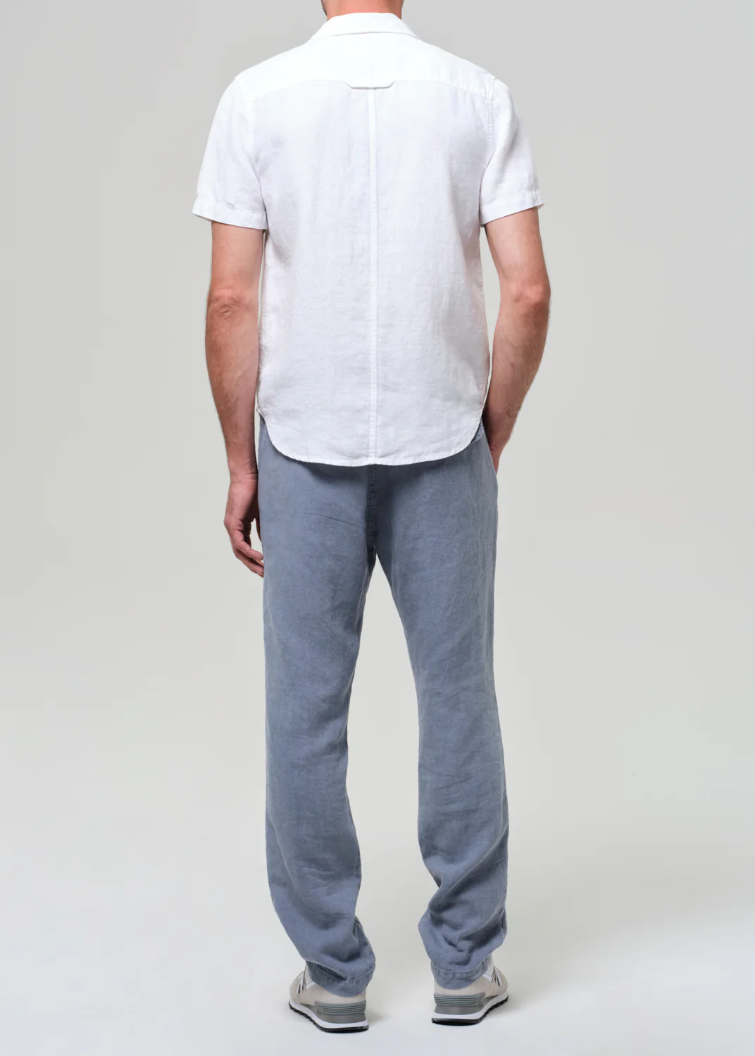 Drawstring Deck Linen Pant in Stone Blue - Image 3