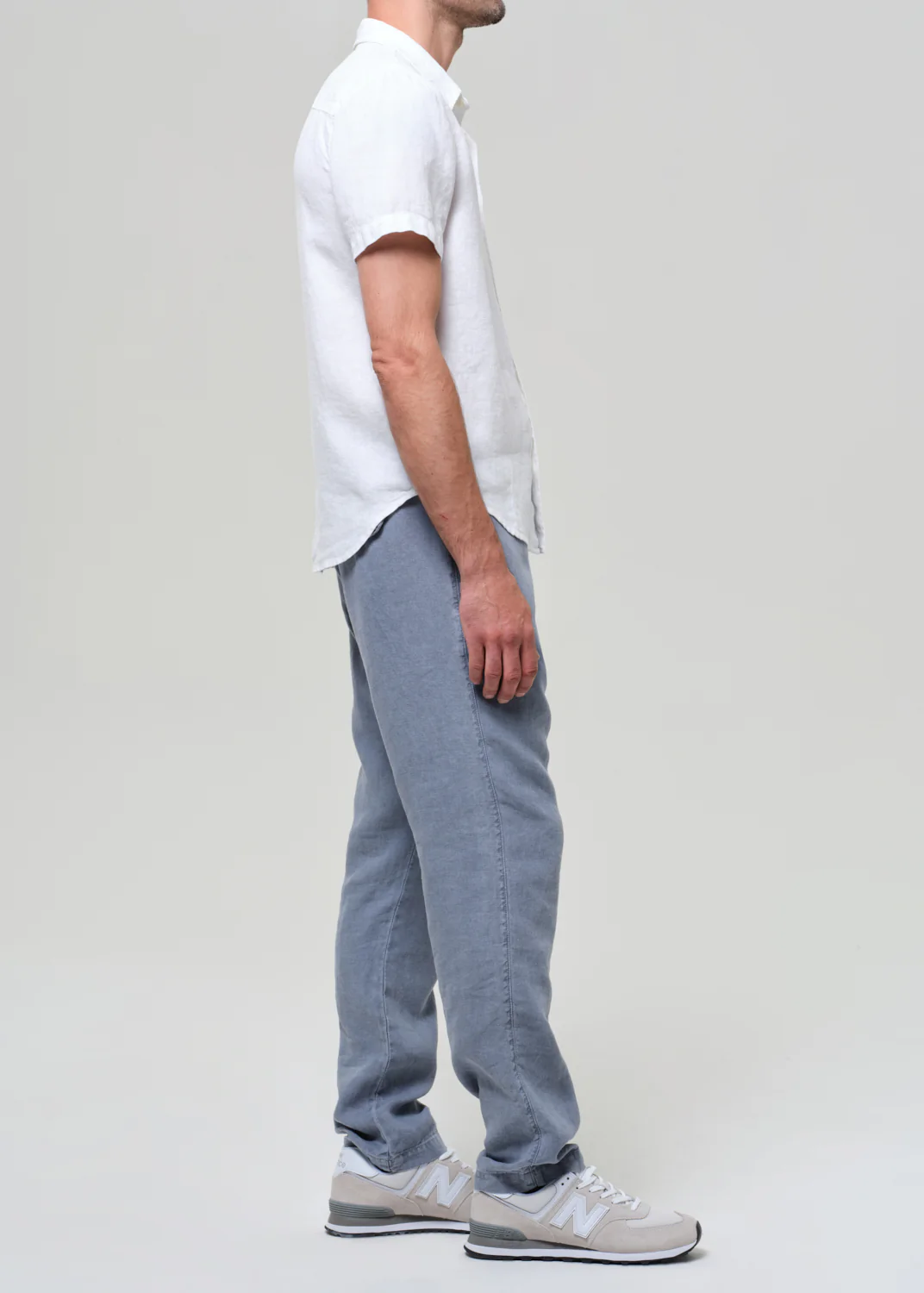 Drawstring Deck Linen Pant in Stone Blue - Image 4