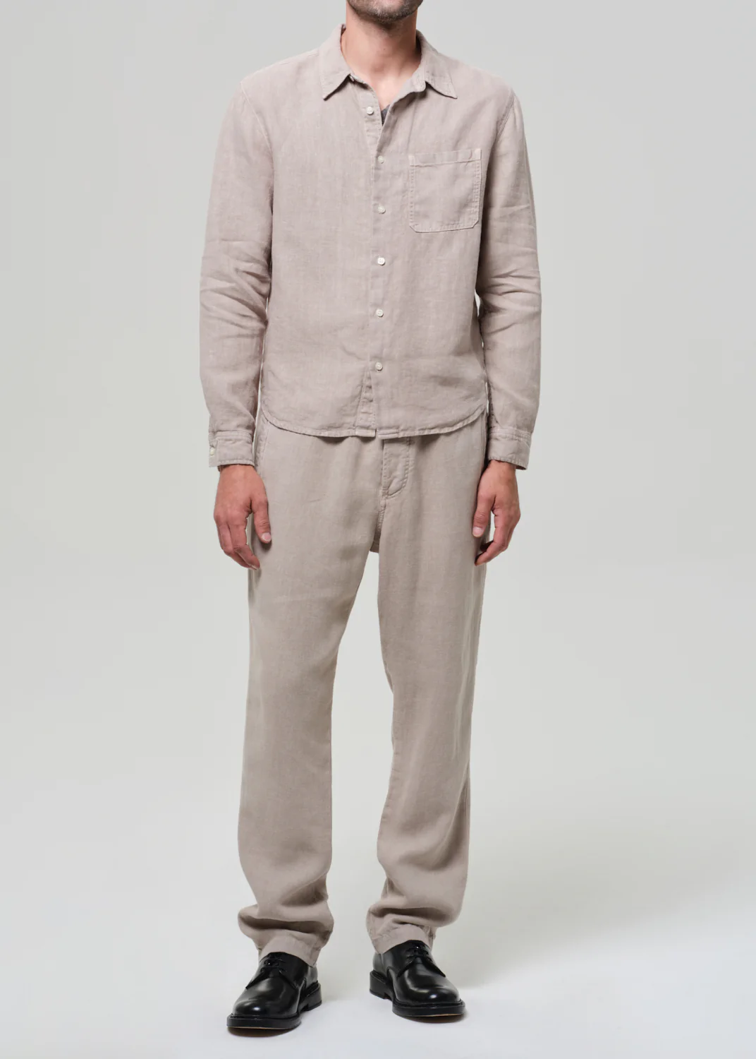 Drawstring Deck Linen Pant in Wheat - Image 2
