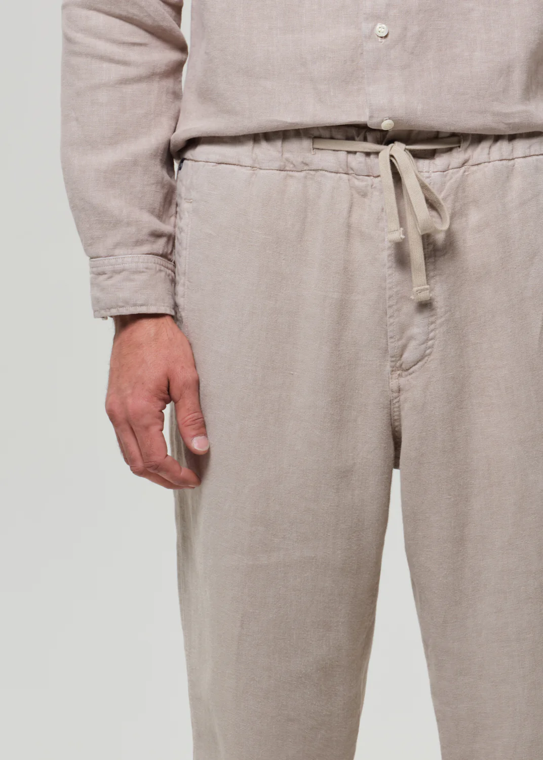 Drawstring Deck Linen Pant in Wheat - Image 6
