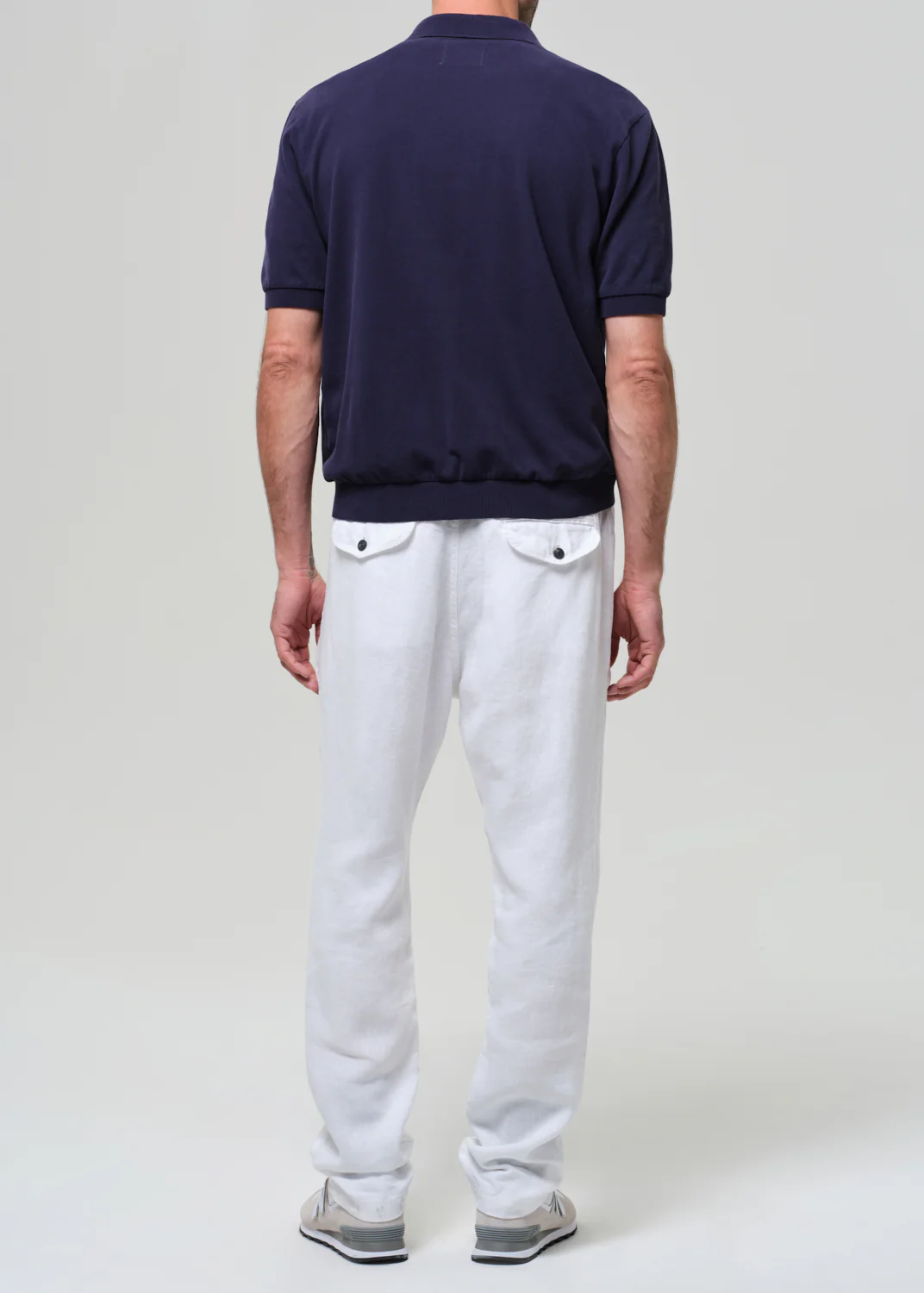 Drawstring Deck Linen Pant in White - Image 4