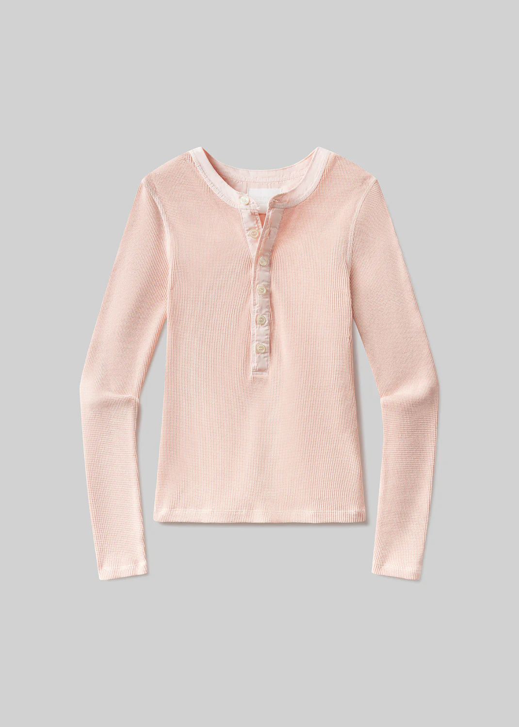 Drea Waffle Henley in Melon Creme - Image 6