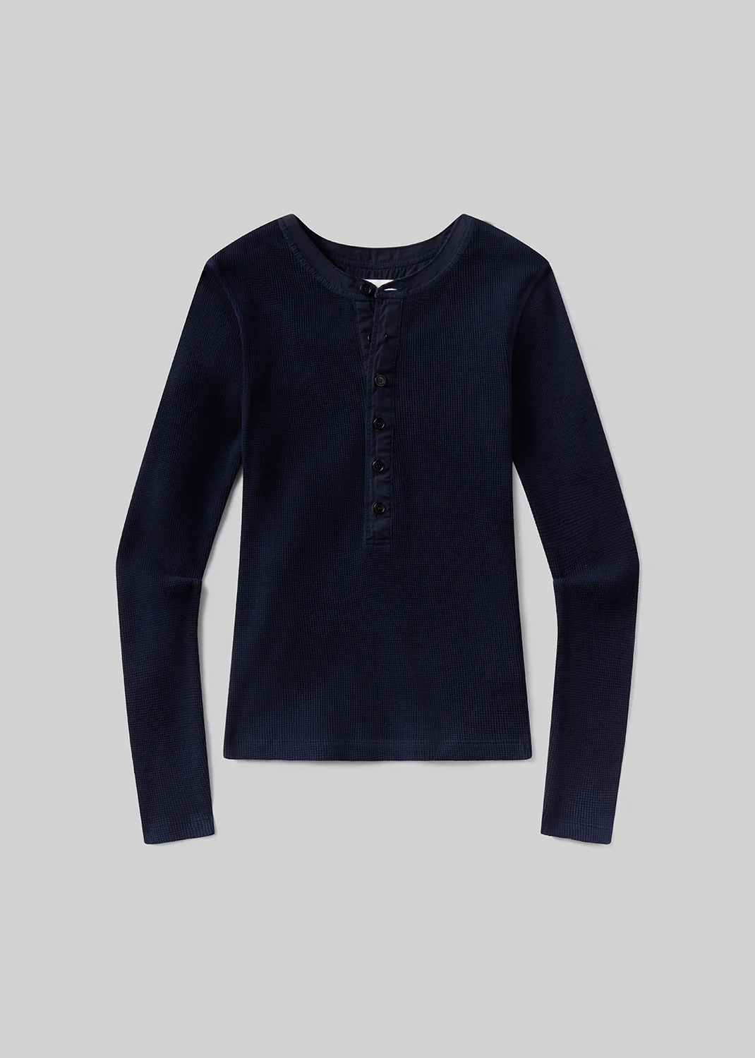 Drea Waffle Henley in Navy - Image 6