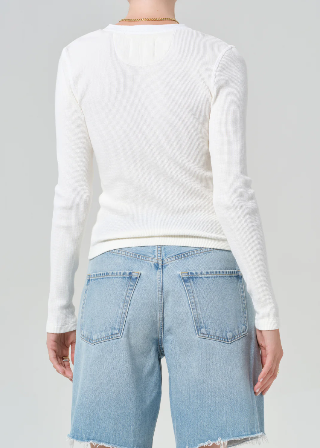 Drea Waffle Henley in Pashmina - Image 3