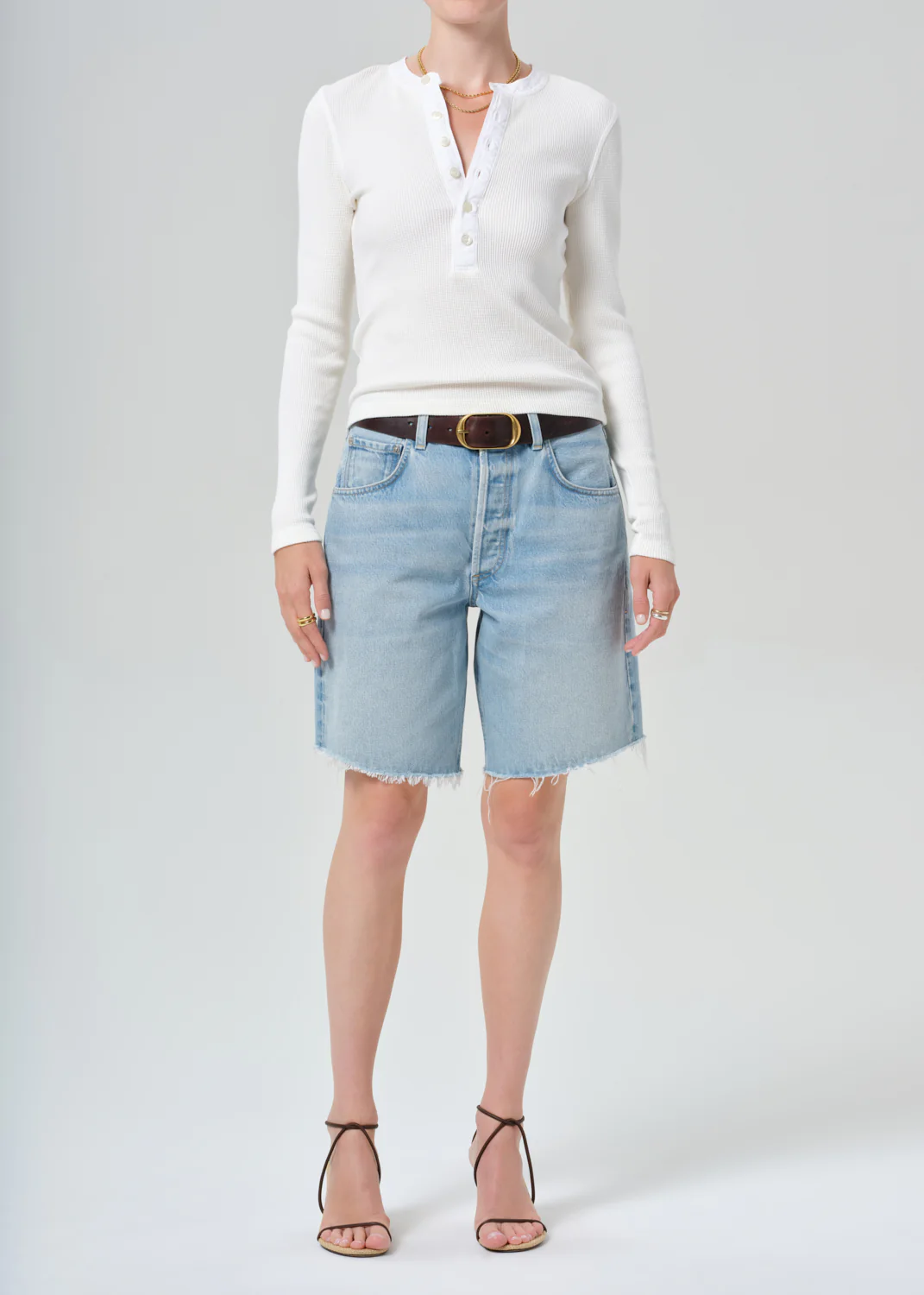Drea Waffle Henley in Pashmina - Image 5