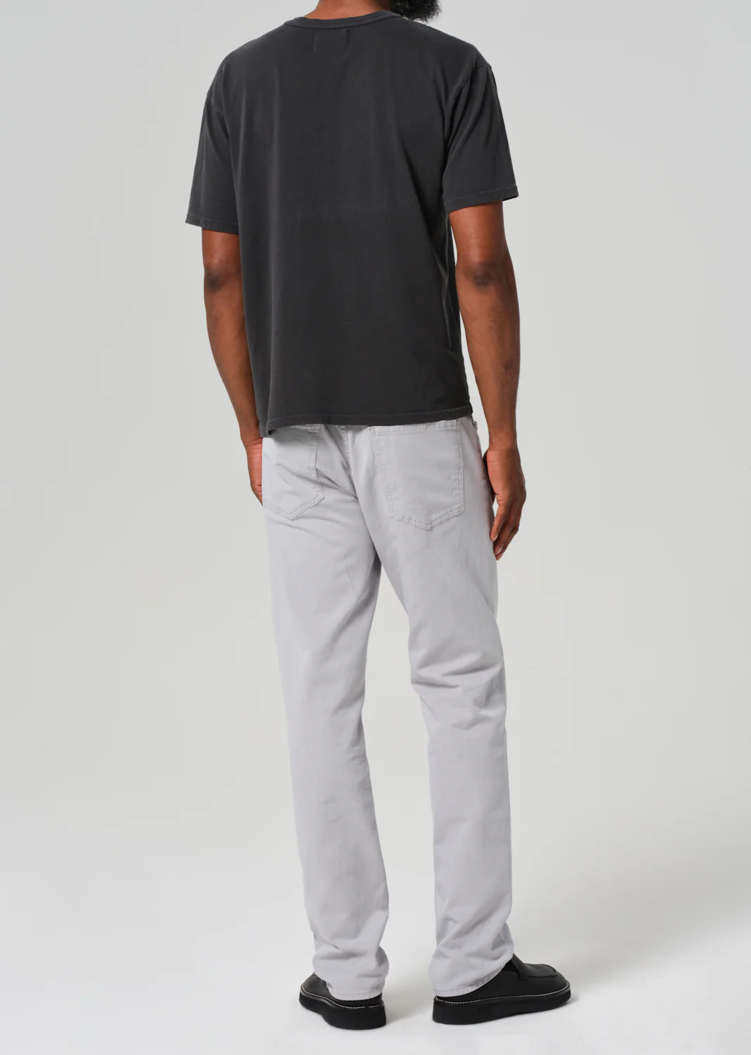 Elijah Relaxed Straight Comfort Stretch Linen in Hematite - Image 3
