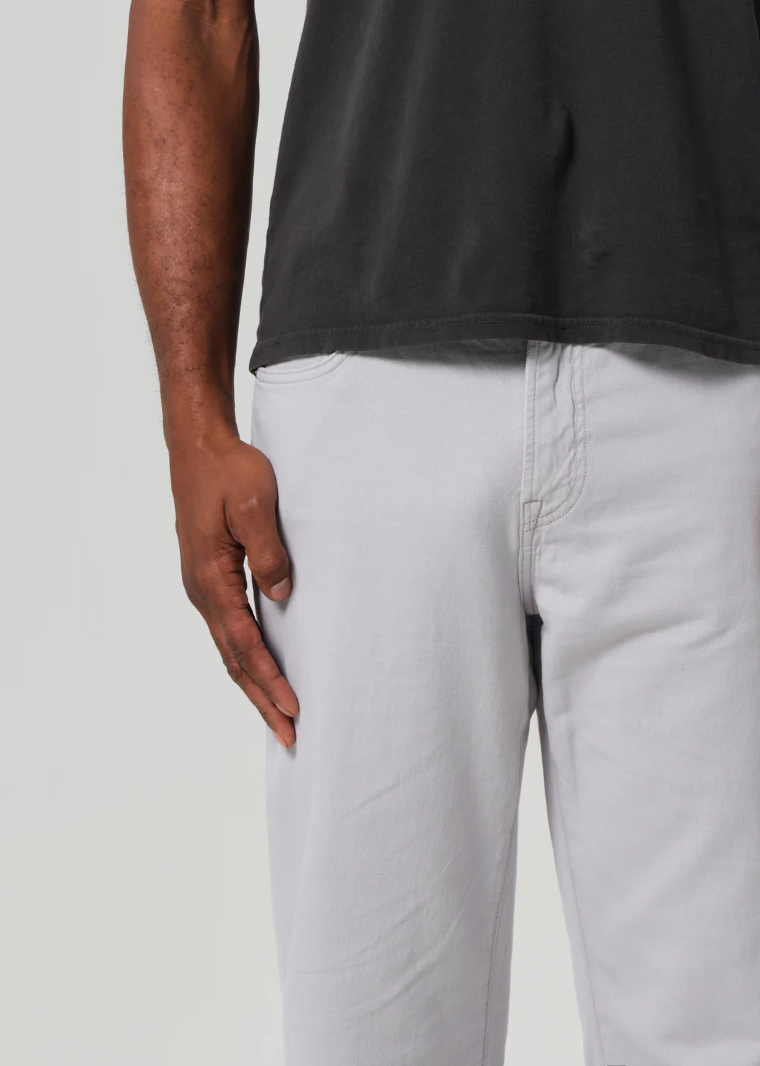Elijah Relaxed Straight Comfort Stretch Linen in Hematite - Image 6