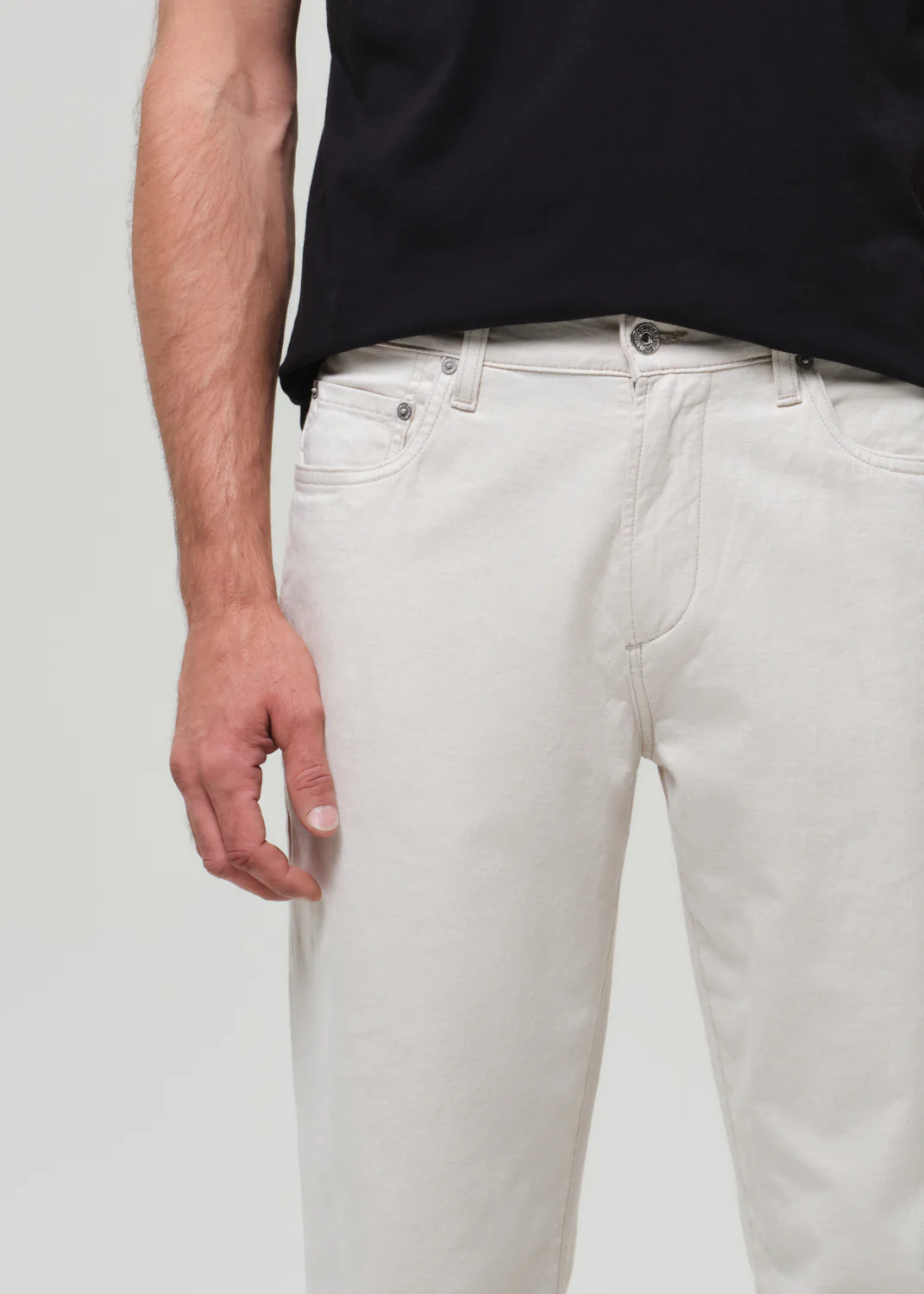 Elijah Straight Comfort Stretch Linen in Natural - Image 7