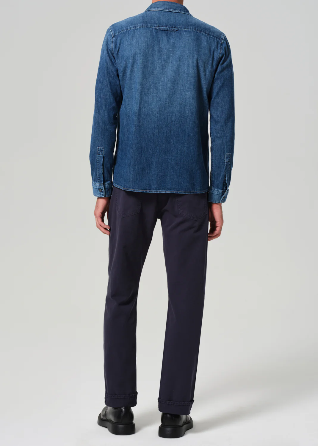 Elijah Straight Comfort Stretch Linen in Night Flight - Image 3