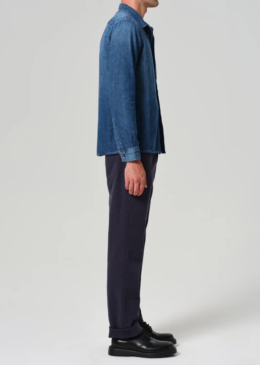 Elijah Straight Comfort Stretch Linen in Night Flight - Image 4
