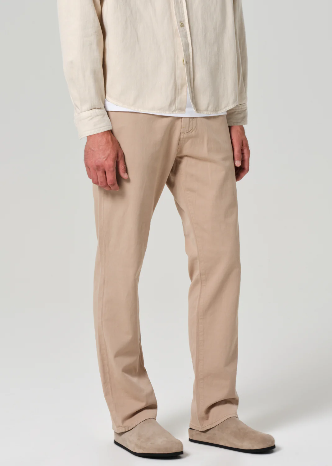 Elijah Relaxed Straight Comfort Stretch Linen in Reservoir - Image 5
