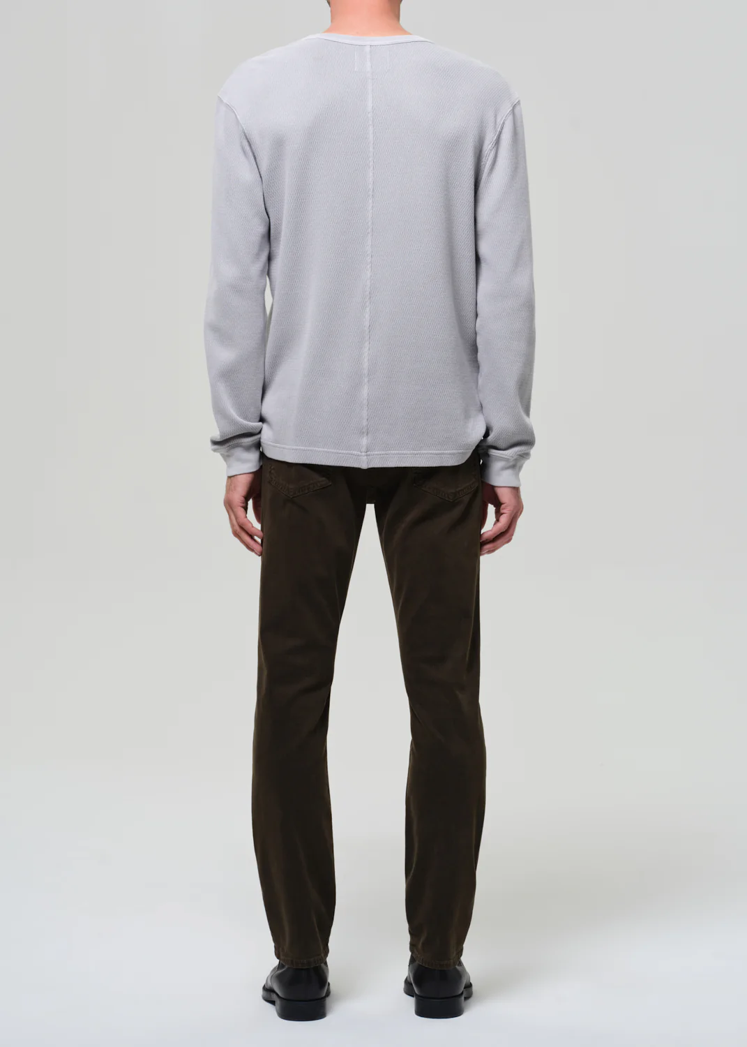 Elijah Straight Cashmere Touch Twill in Dark Olive - Image 3