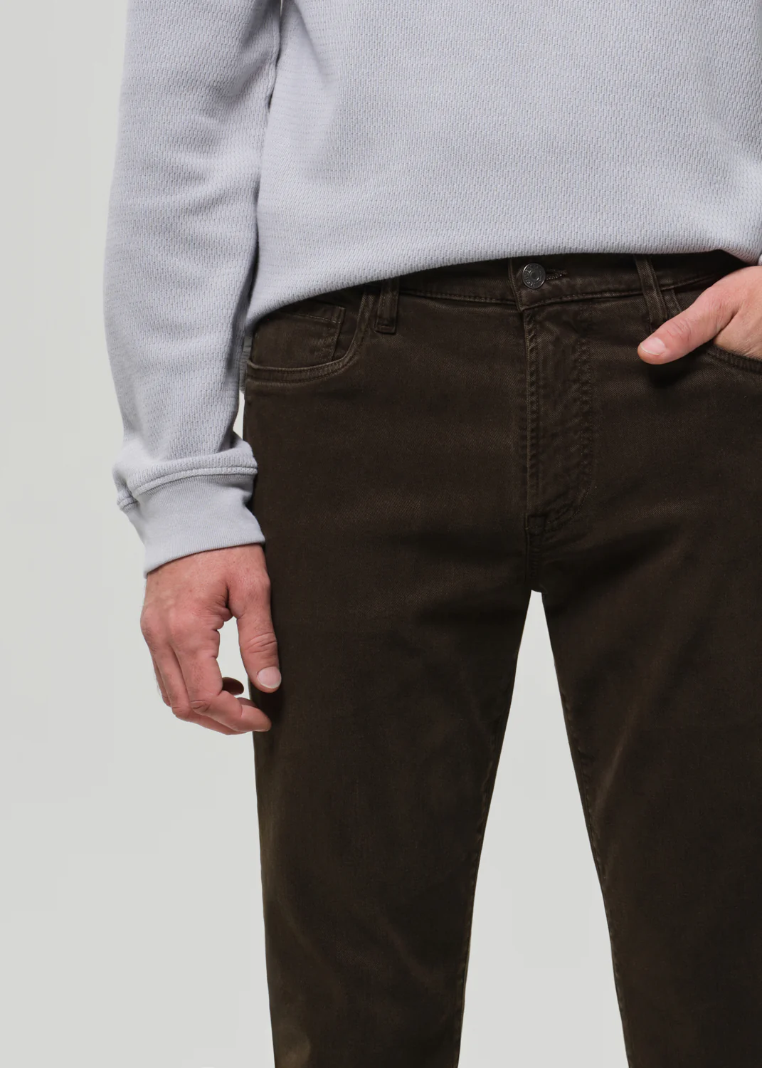 Elijah Straight Cashmere Touch Twill in Dark Olive - Image 6