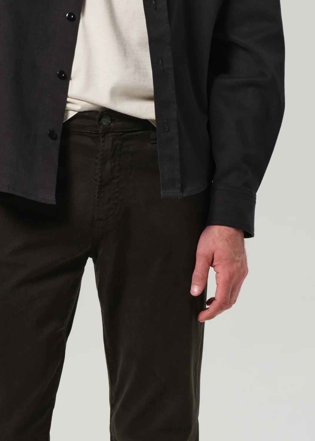 Elijah Straight Cashmere Touch Twill in Forest - Image 6