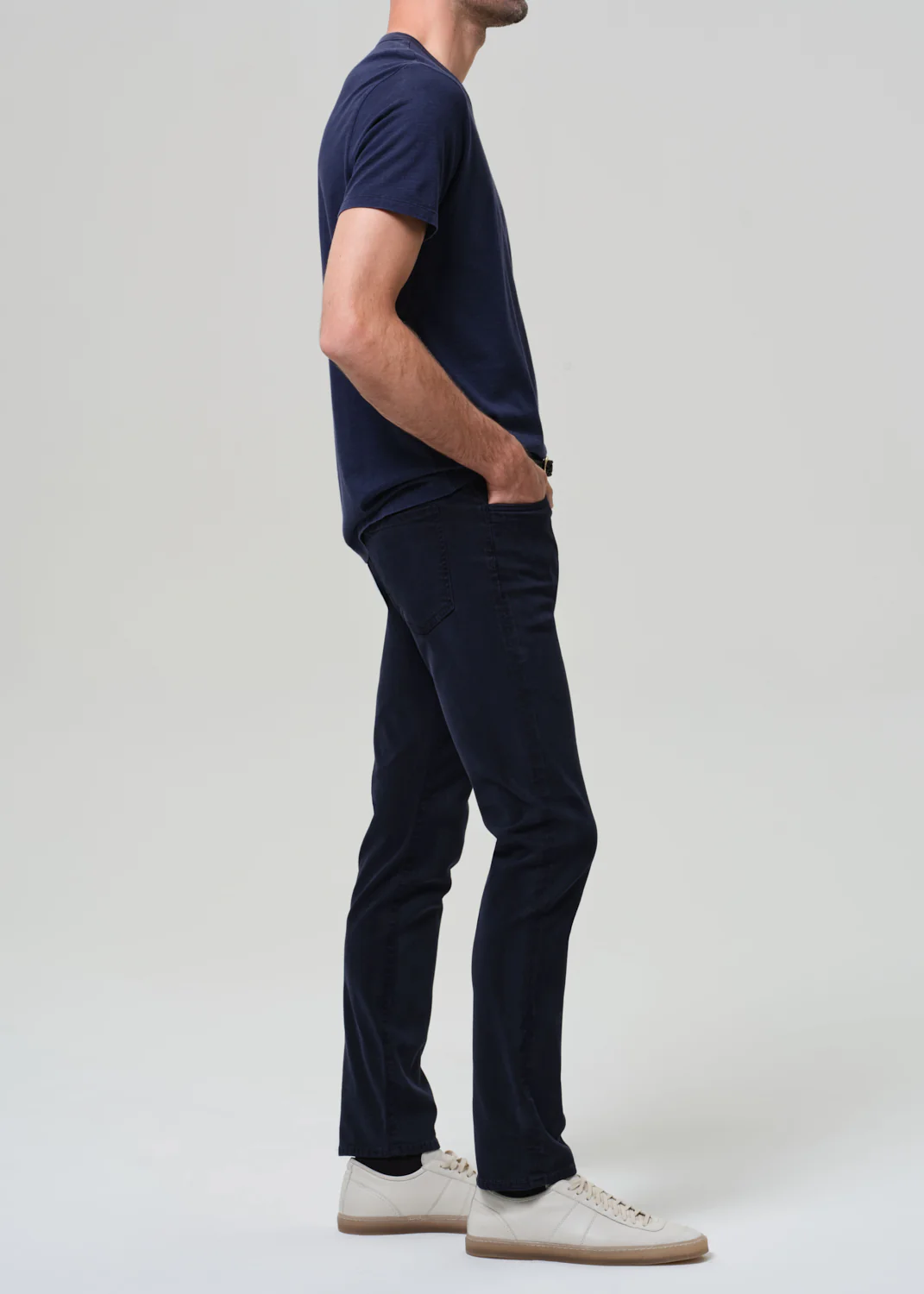 Elijah Straight Cashmere Touch Twill in Navy - Image 4