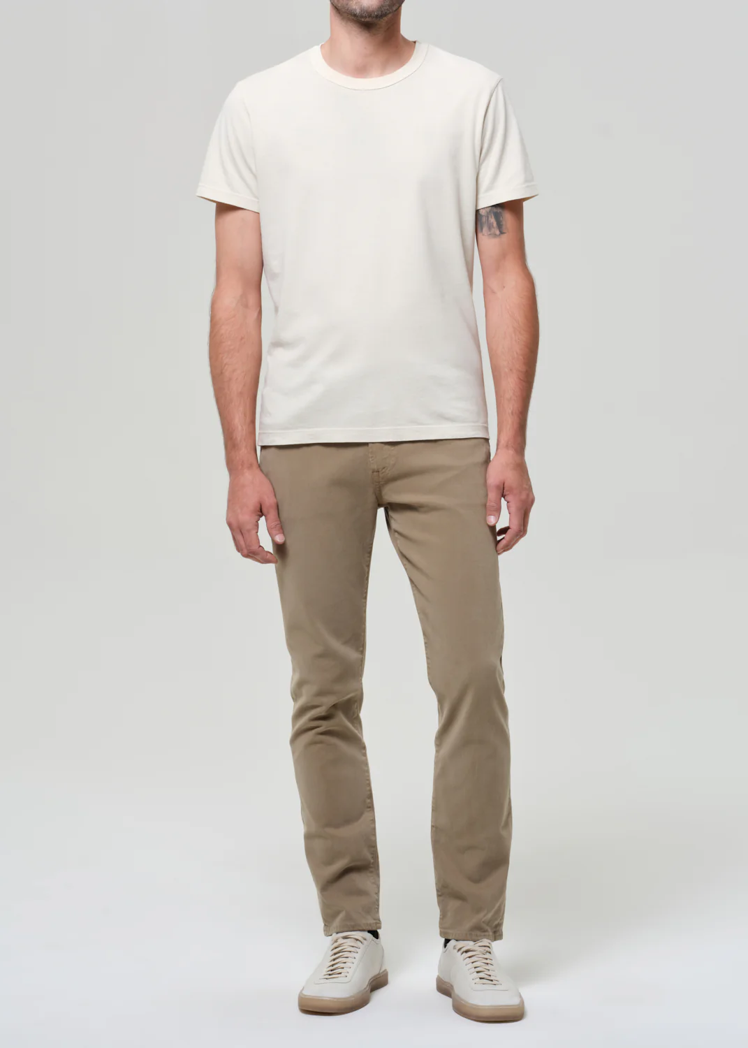 Elijah Straight Cashmere Touch Twill in Olive Khaki - Image 3
