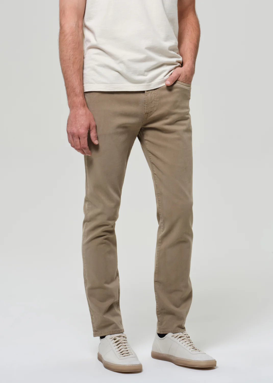 Elijah Straight Cashmere Touch Twill in Olive Khaki - Image 6