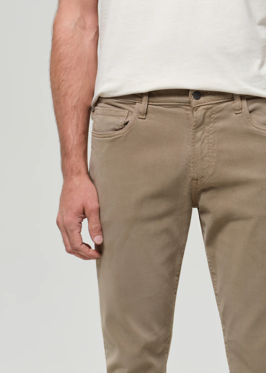 Elijah Straight Cashmere Touch Twill in Olive Khaki - Image 7
