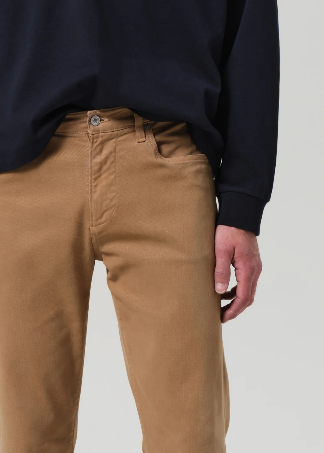 Elijah Straight Cashmere Touch Twill in Tan - Image 6