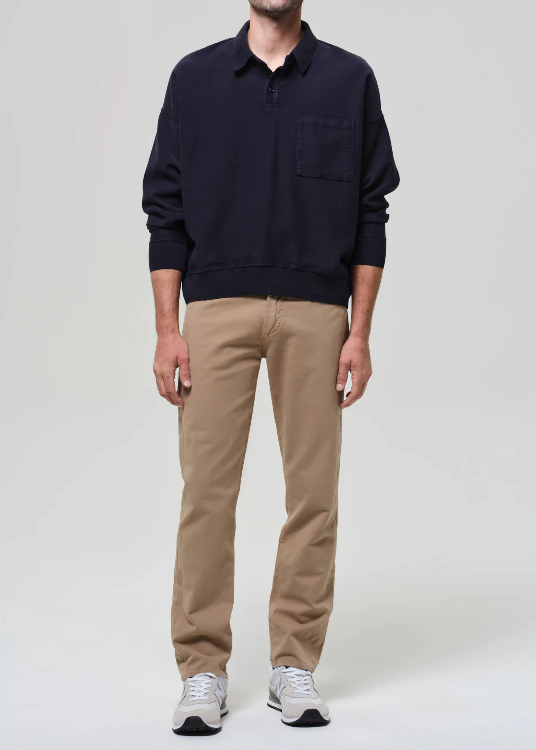 Elijah Straight Comfort Stretch Linen in Sand - Image 3