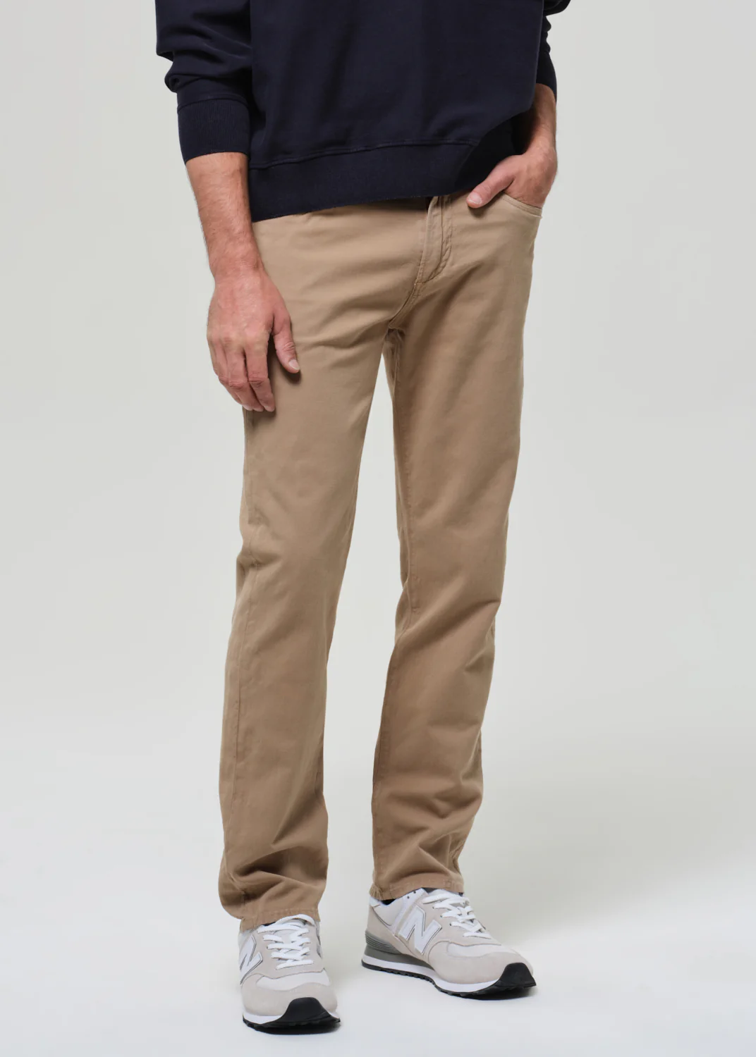 Elijah Straight Comfort Stretch Linen in Sand - Image 6