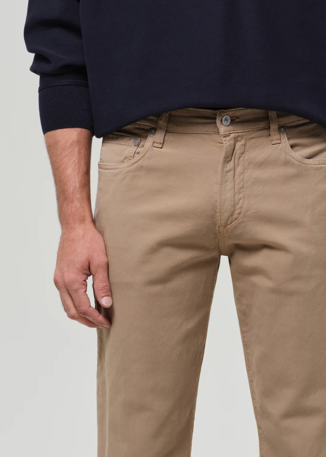 Elijah Straight Comfort Stretch Linen in Sand - Image 7