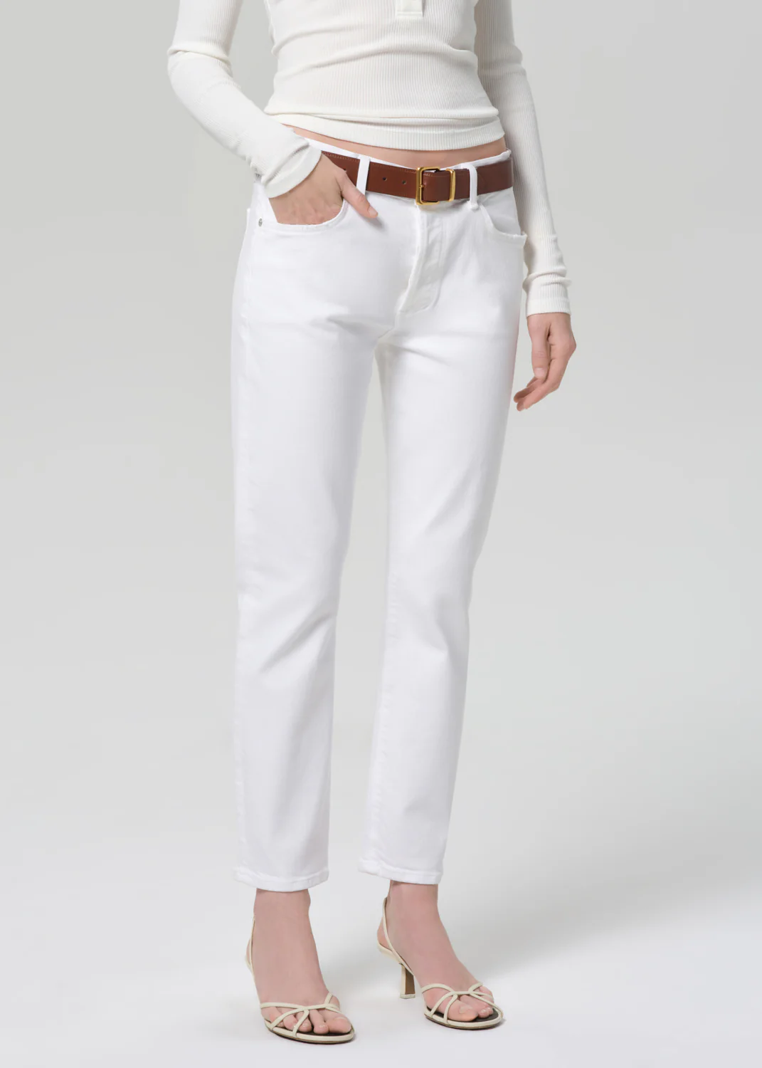 Emerson Slim Boyfriend 27" in Soft White - Image 4