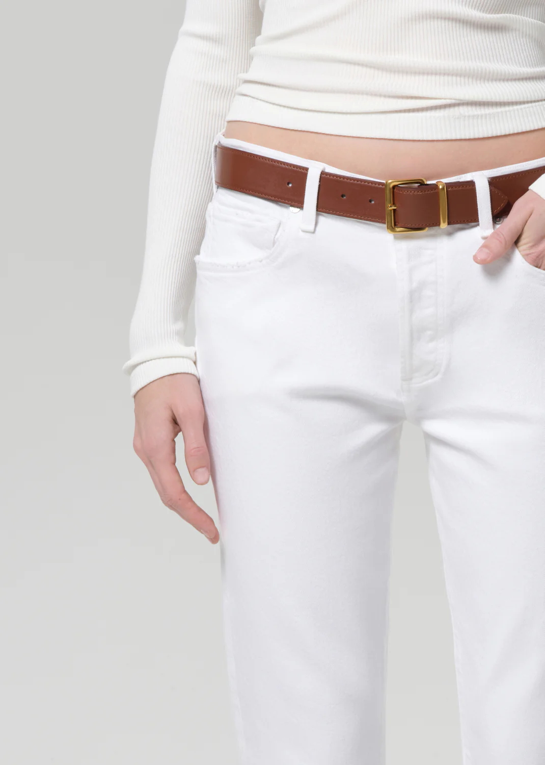 Emerson Slim Boyfriend 27" in Soft White - Image 5
