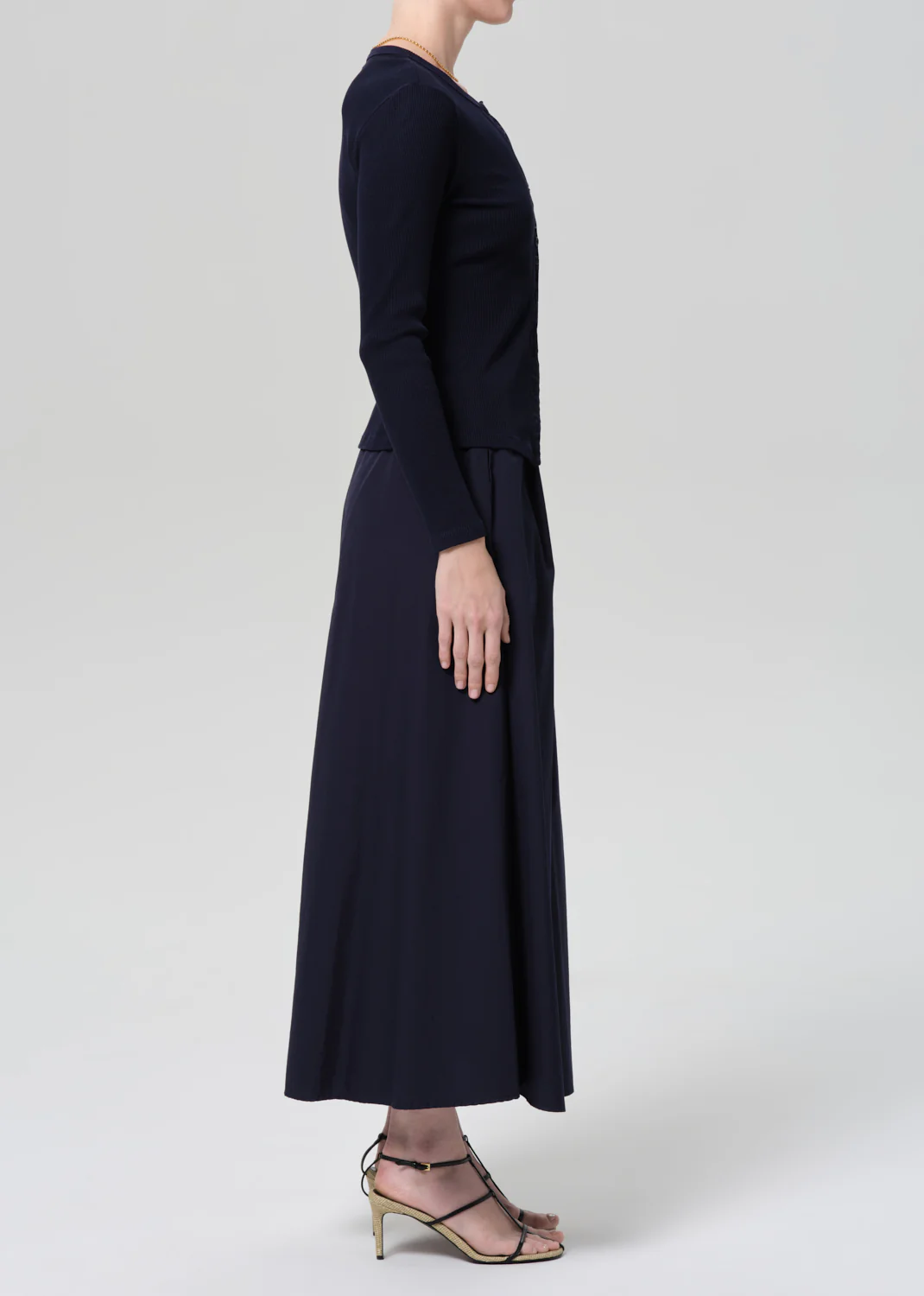 Emi Poplin Skirt in Navy - Image 3