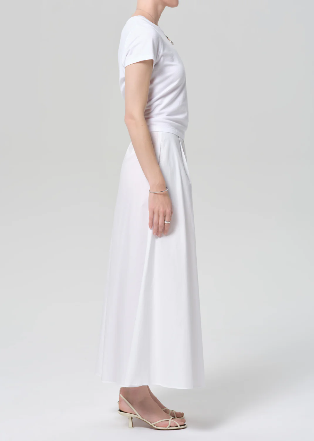Emi Poplin Skirt in Optic White - Image 4