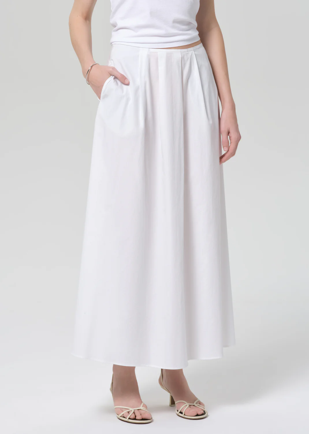 Emi Poplin Skirt in Optic White - Image 5