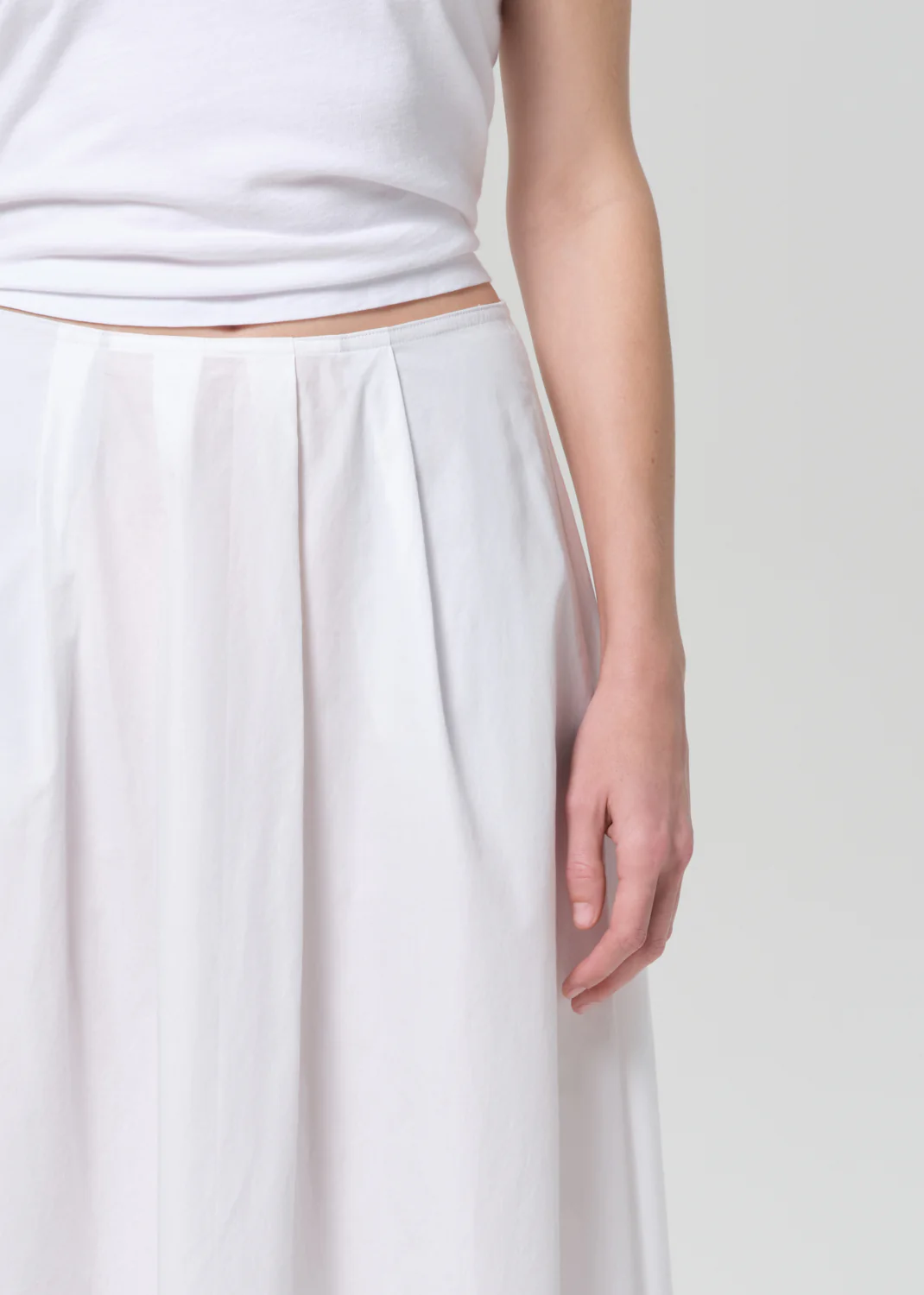 Emi Poplin Skirt in Optic White - Image 6