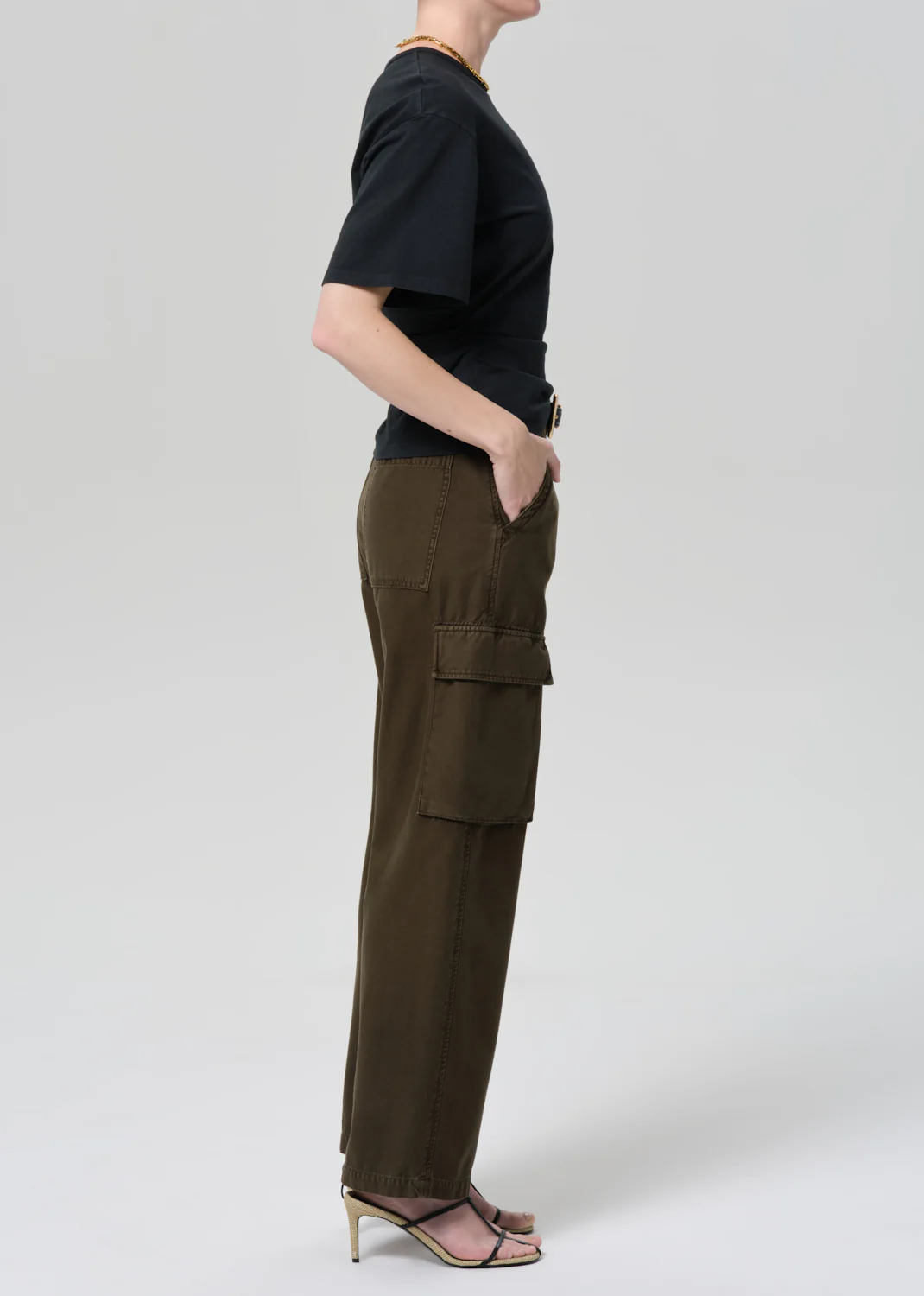 Esme Cargo Trouser in Moss - Image 3