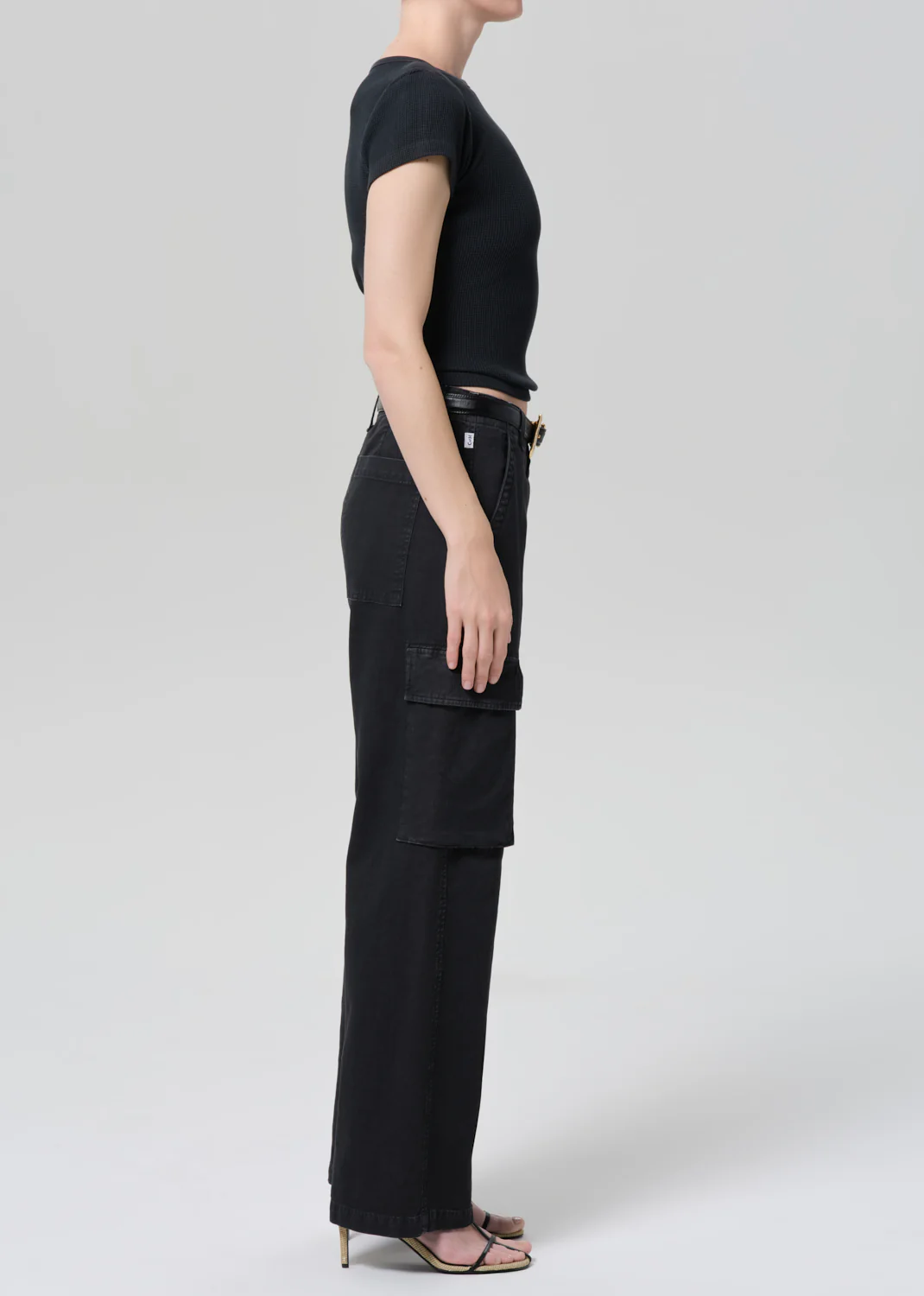 Esme Cargo Trouser in Washed Black - Image 3