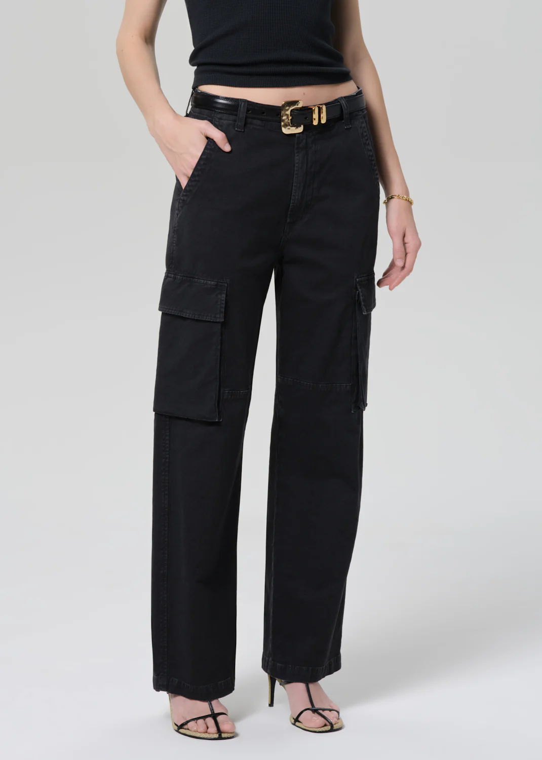 Esme Cargo Trouser in Washed Black - Image 4