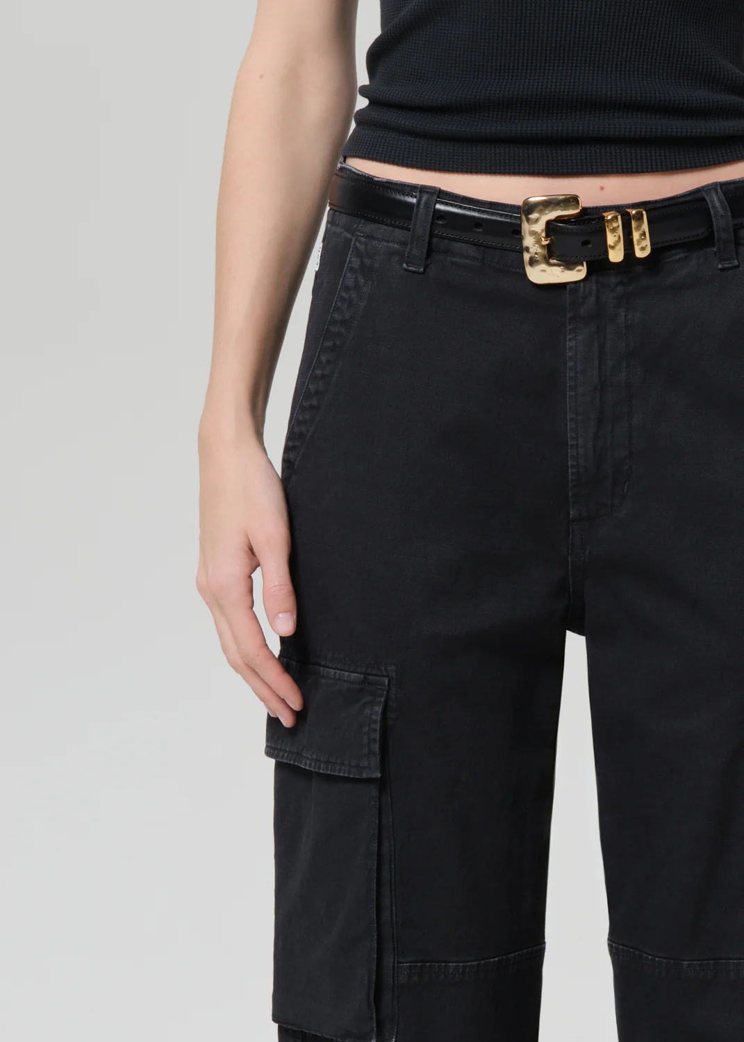 Esme Cargo Trouser in Washed Black - Image 5
