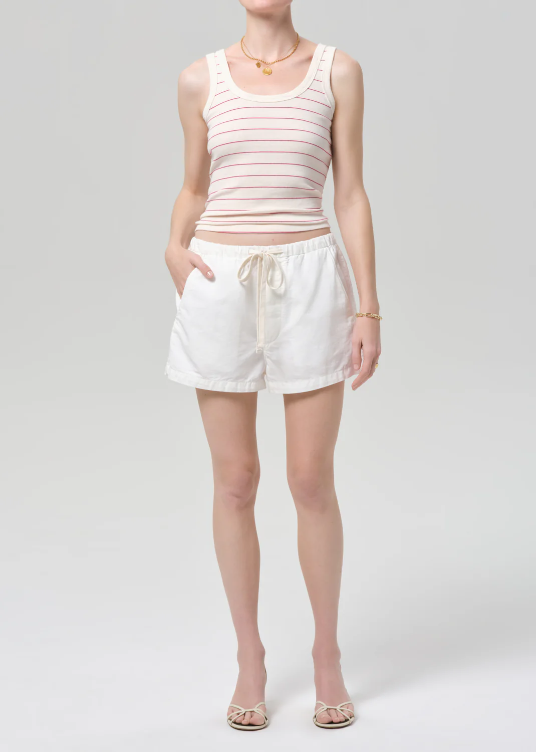 Este Drawstring Short in Cream