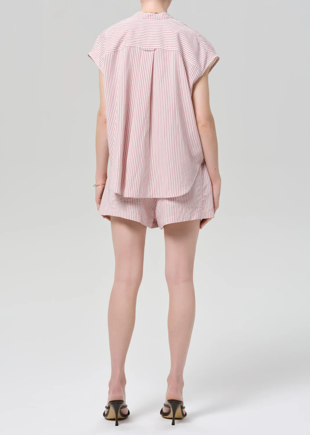 Este Drawstring Short in Raspberry Stripe - Image 3
