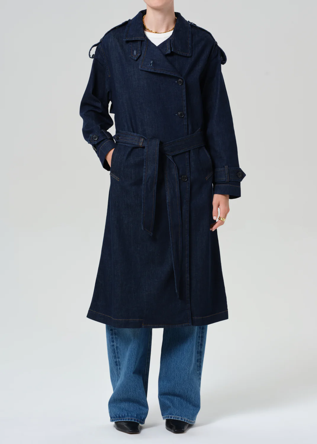 Eva Long Trench Coat in Amherst
