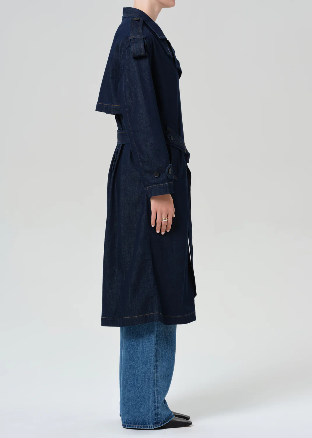Eva Long Trench Coat in Amherst - Image 3