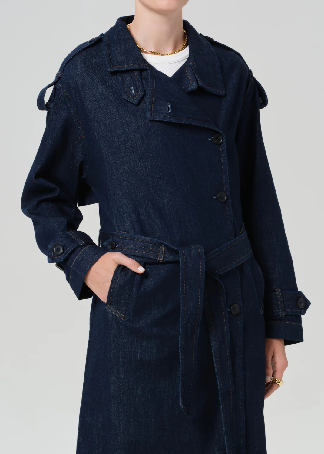 Eva Long Trench Coat in Amherst - Image 4